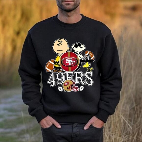 Julia A Tops - Snoopy The Peanuts San Francisco 49ers NFL Football Sweatshirt Crewneck 05